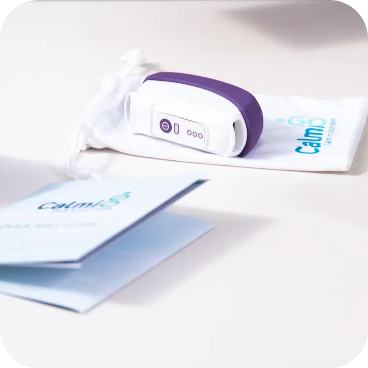 CalmiGo device laying sideways